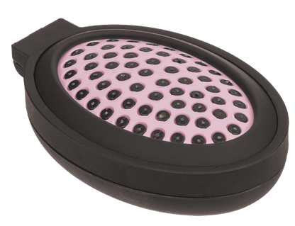 Folding pocket mirror with hair brush,