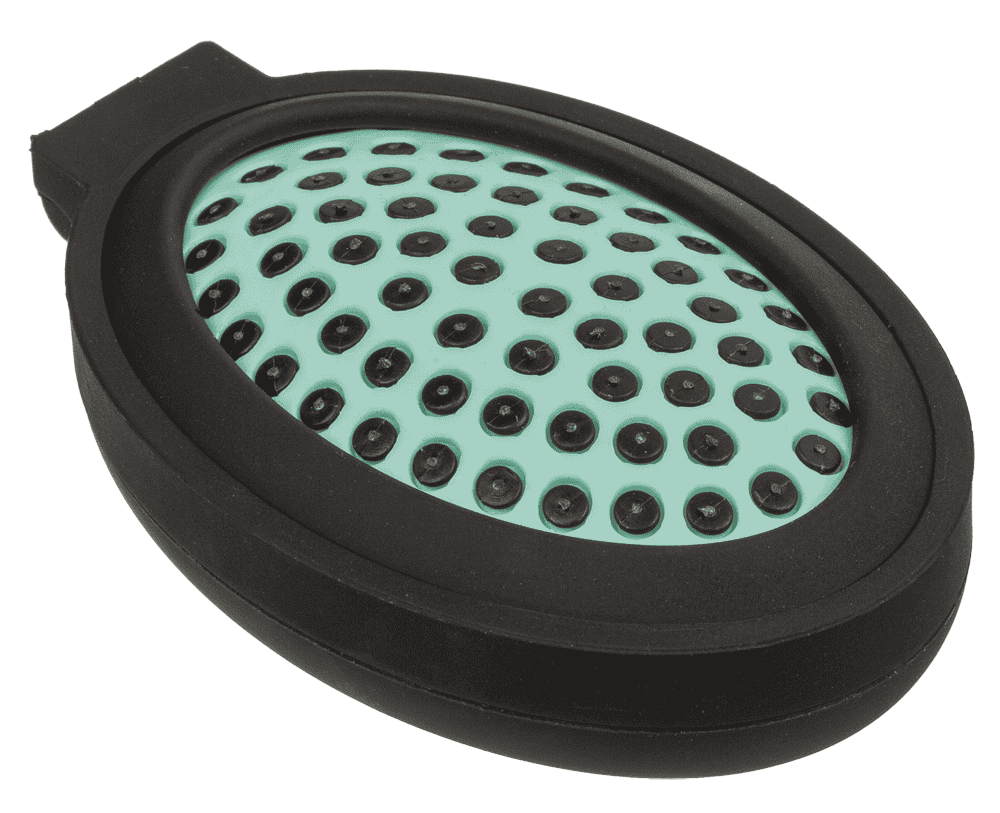 Folding pocket mirror with hair brush,