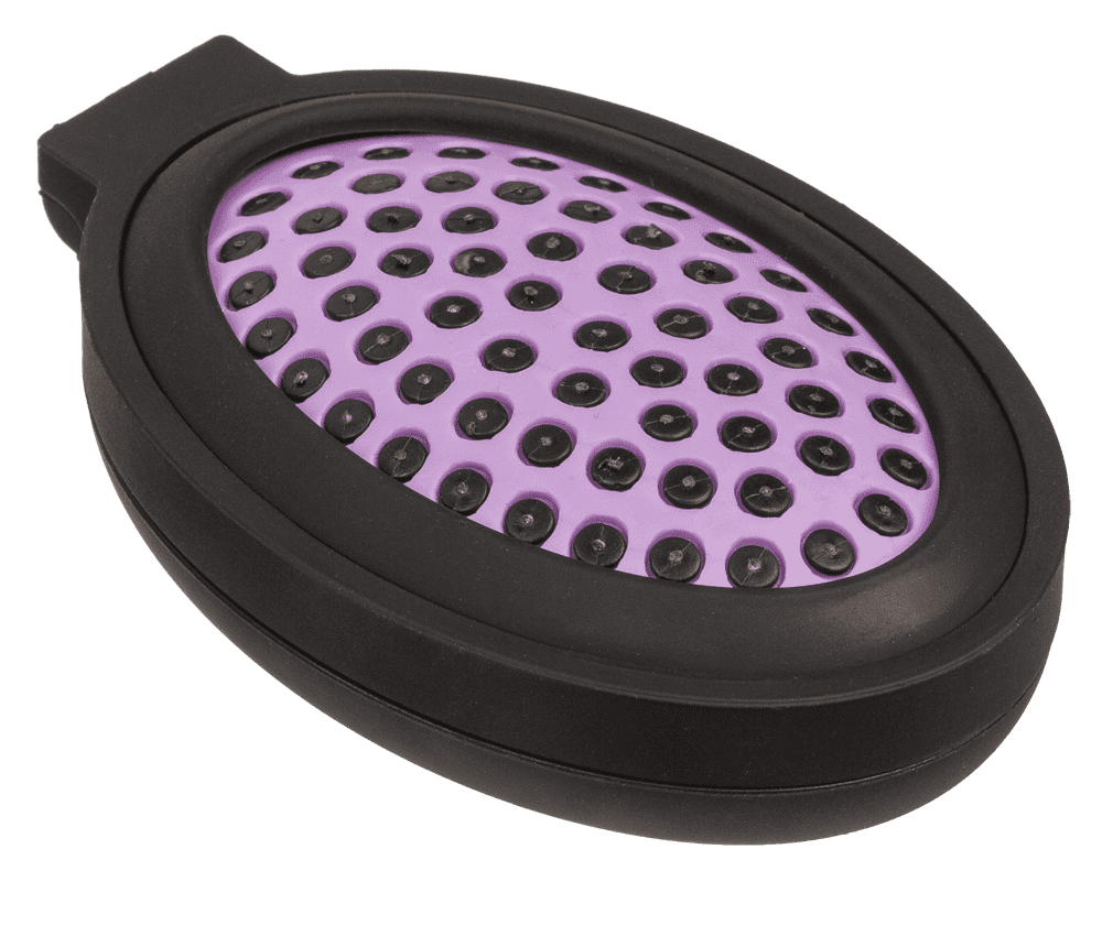 Folding pocket mirror with hair brush,