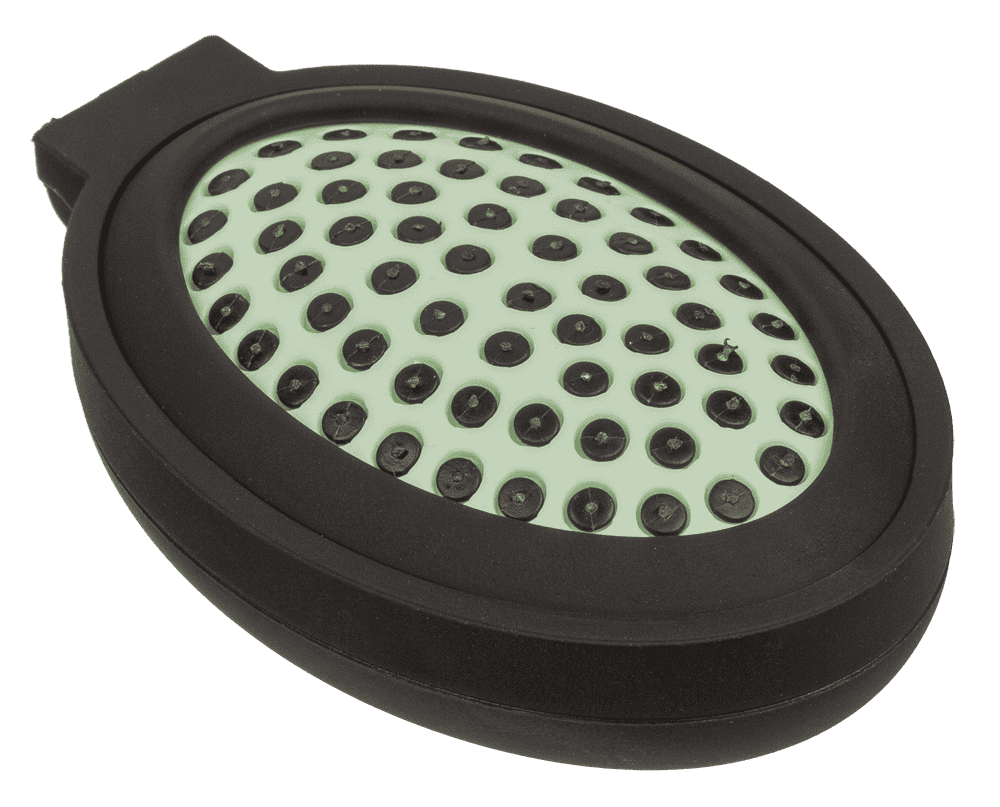 Folding pocket mirror with hair brush,