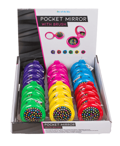 Pocket mirror with brush,