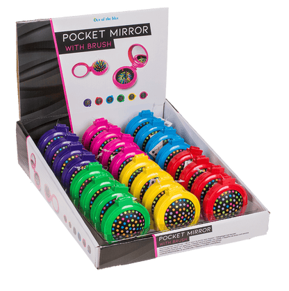 Pocket mirror with brush,