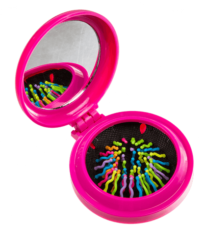 Pocket mirror with brush,