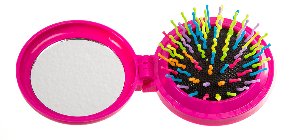 Pocket mirror with brush,