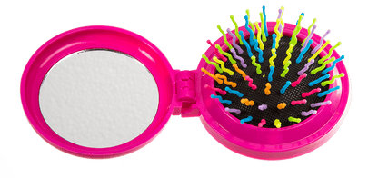 Pocket mirror with brush,