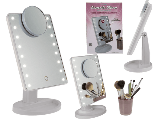 Cosmetic mirror with 16 LED & magnifier mirror,