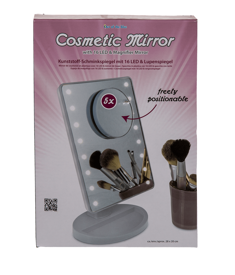 Cosmetic mirror with 16 LED & magnifier mirror,