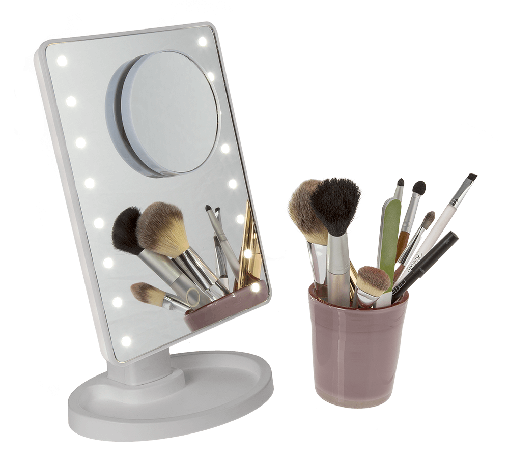 Cosmetic mirror with 16 LED & magnifier mirror,