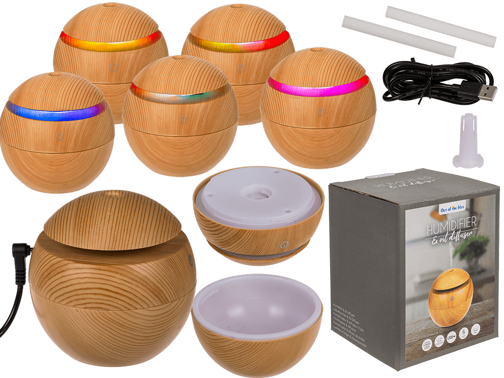 Mini humidifier/oil diffuser, Wooden Optic,