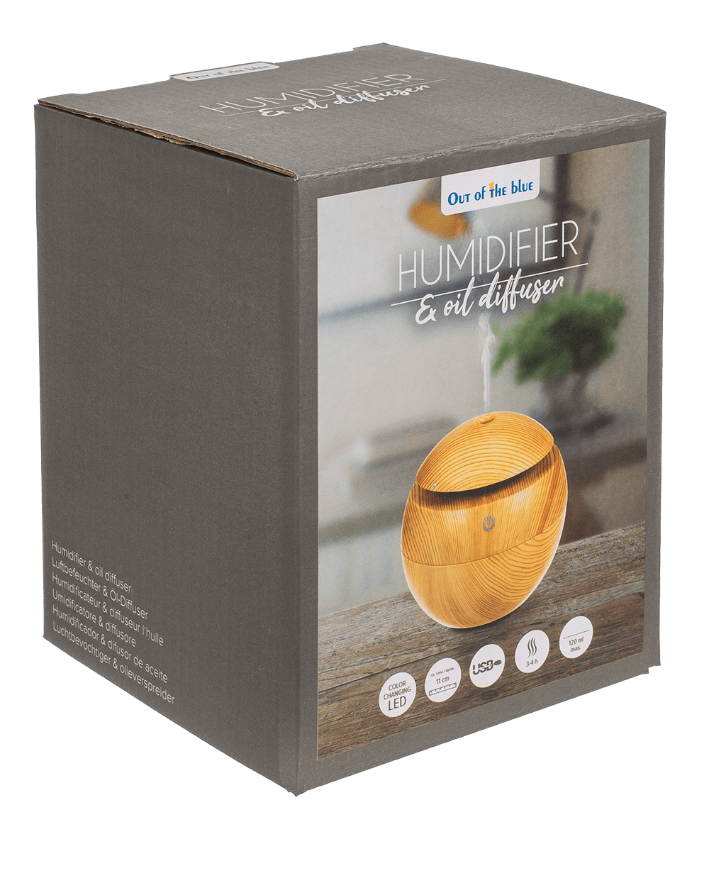 Mini humidifier/oil diffuser, Wooden Optic,