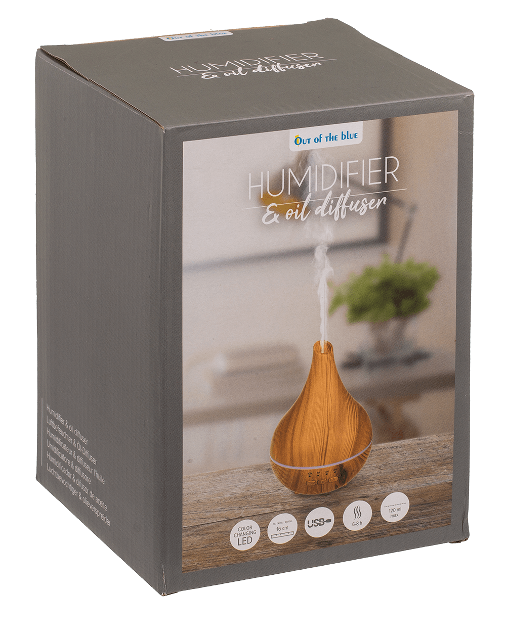 Humidifier/oil diffuser, Wooden Optic II,