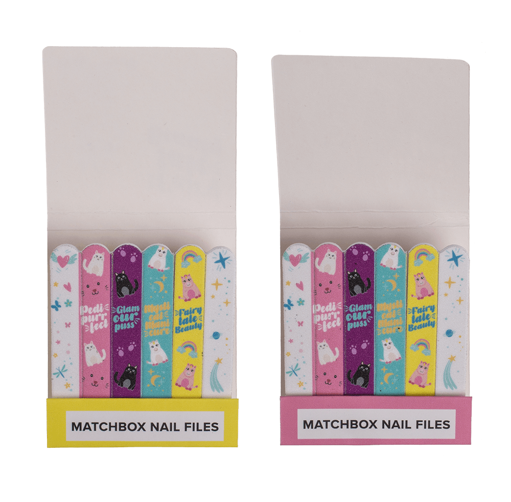 Matchbox nail files, ca. 5,5 x 5,8 cm,