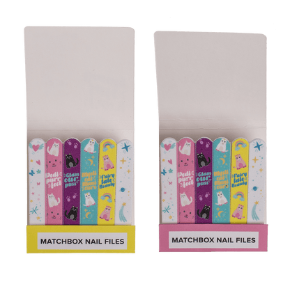 Matchbox nail files, ca. 5,5 x 5,8 cm,