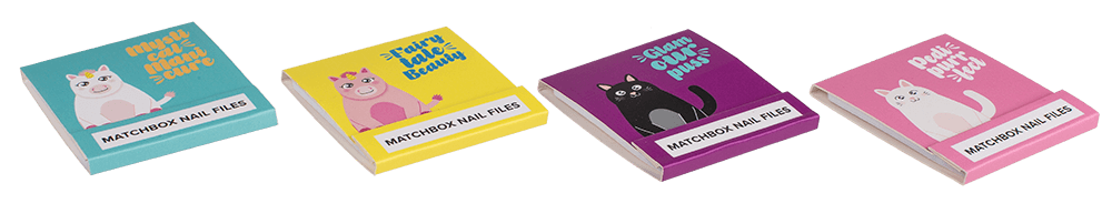Matchbox nail files, ca. 5,5 x 5,8 cm,