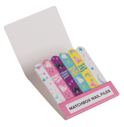 Matchbox nail files, ca. 5,5 x 5,8 cm,