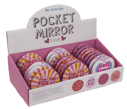 Round shaped pocket mirror, Love,