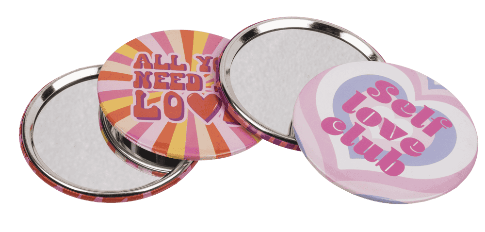 Round shaped pocket mirror, Love,