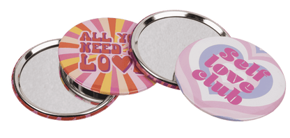 Round shaped pocket mirror, Love,