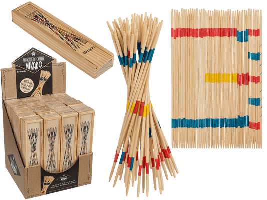 Wooden-micado game, ca. 19 cm, in wooden box,