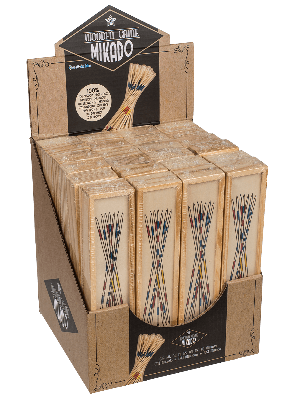 Wooden-micado game, ca. 19 cm, in wooden box,