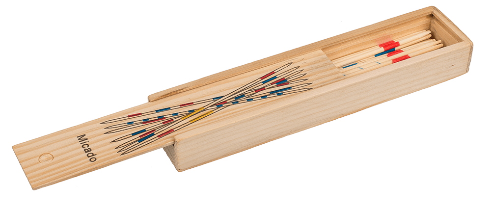 Wooden-micado game, ca. 19 cm, in wooden box,