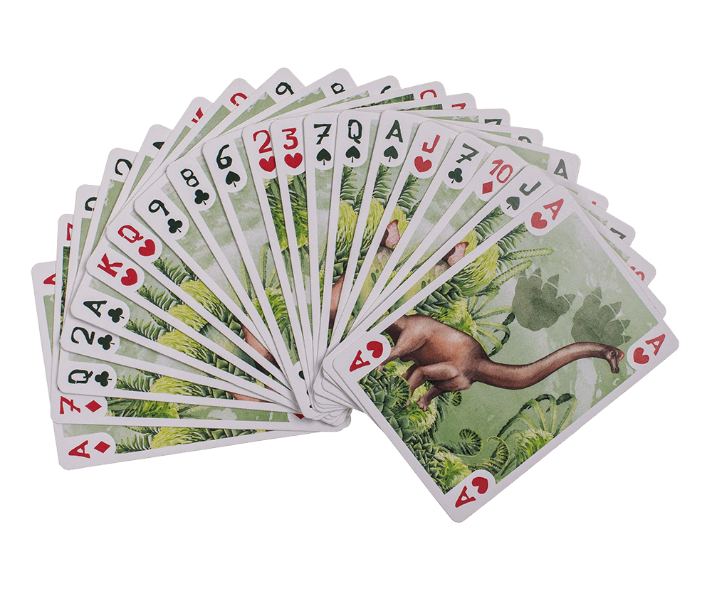Playing cards, Dinosaur, approx. 5,7 x 8,7 cm,