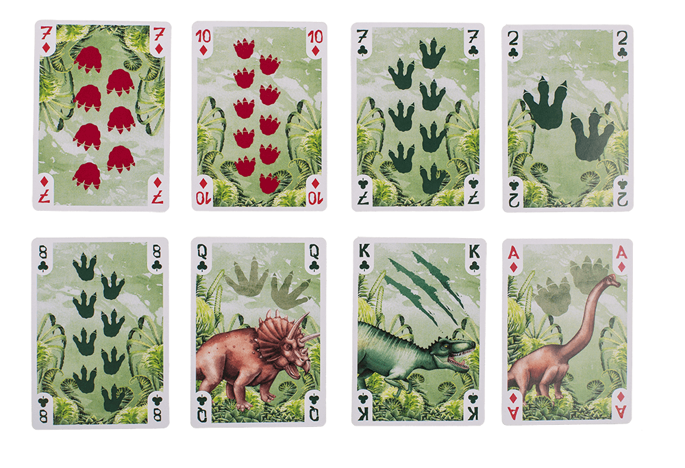 Playing cards, Dinosaur, approx. 5,7 x 8,7 cm,