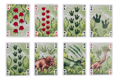 Playing cards, Dinosaur, approx. 5,7 x 8,7 cm,
