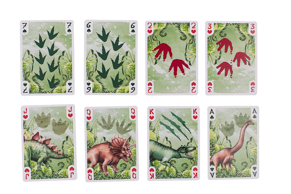 Playing cards, Dinosaur, approx. 5,7 x 8,7 cm,