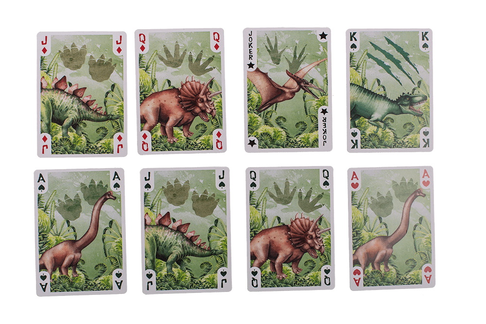 Playing cards, Dinosaur, approx. 5,7 x 8,7 cm,