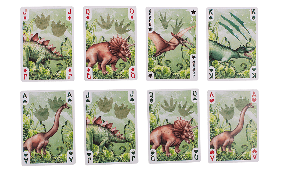 Playing cards, Dinosaur, approx. 5,7 x 8,7 cm,