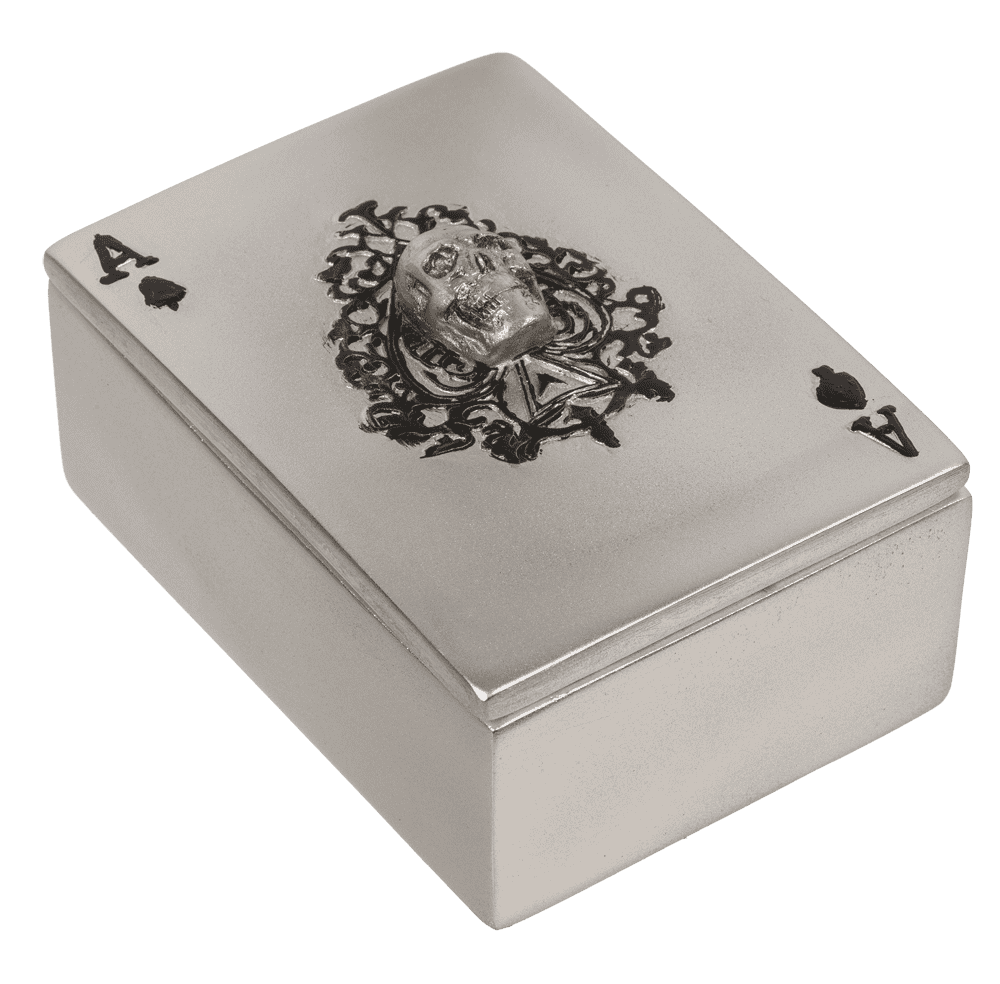 Caja para guardar naipes, calavera