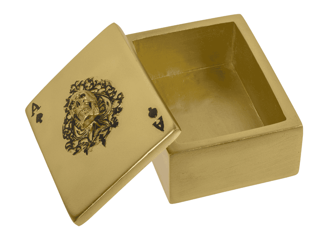 Caja para guardar naipes, calavera