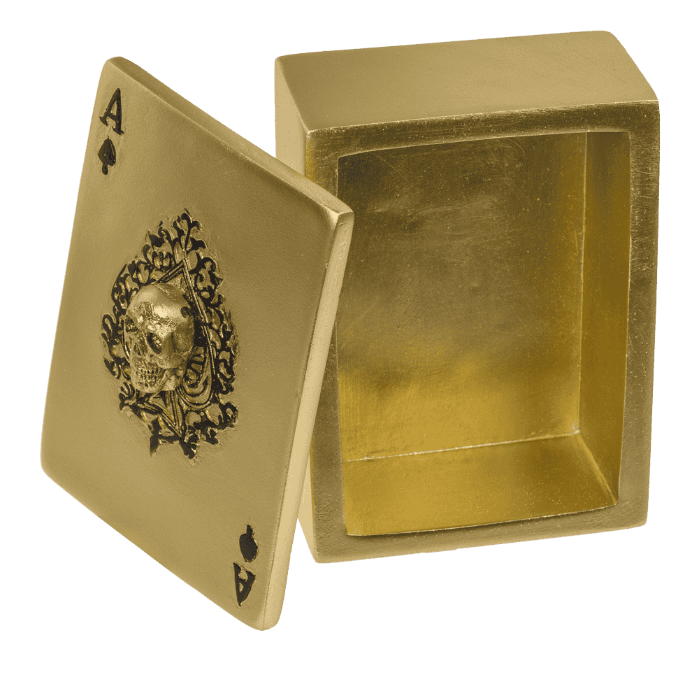 Caja para guardar naipes, calavera
