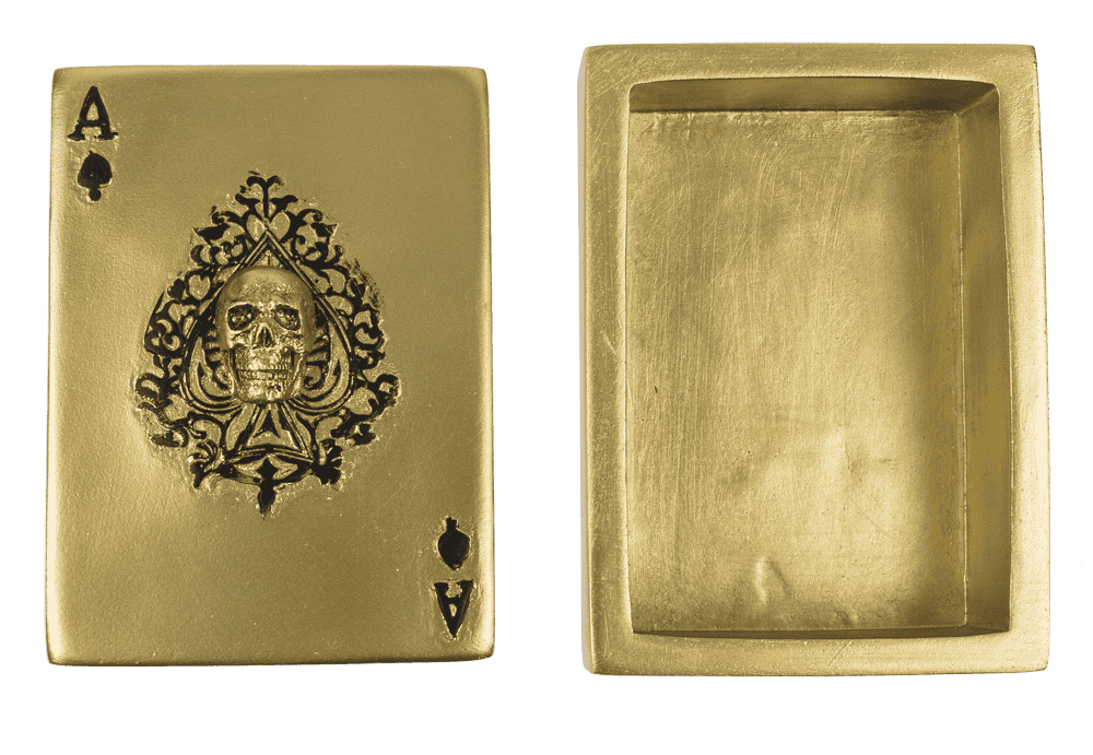 Caja para guardar naipes, calavera