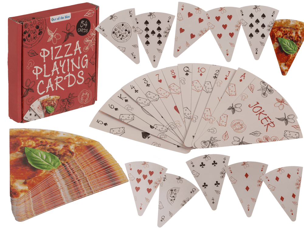 Cartas de juego, pizza