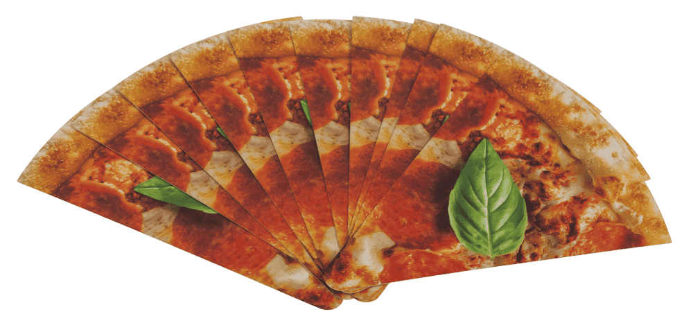 Cartas de juego, pizza