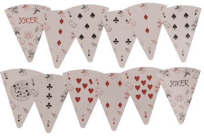 Cartas de juego, pizza