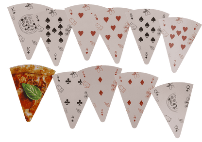 Cartas de juego, pizza