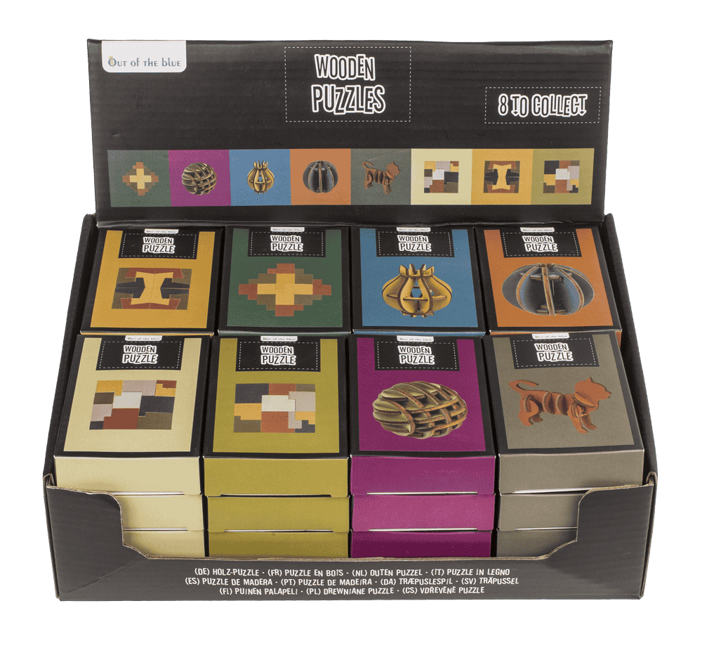 Wooden Puzzle, 8 ass.,