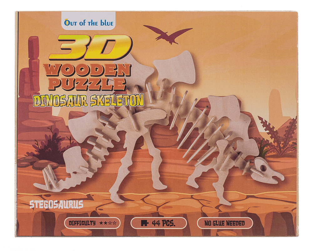 Natural Wooden 3D Puzzle, Dinosaur Skeleton I,