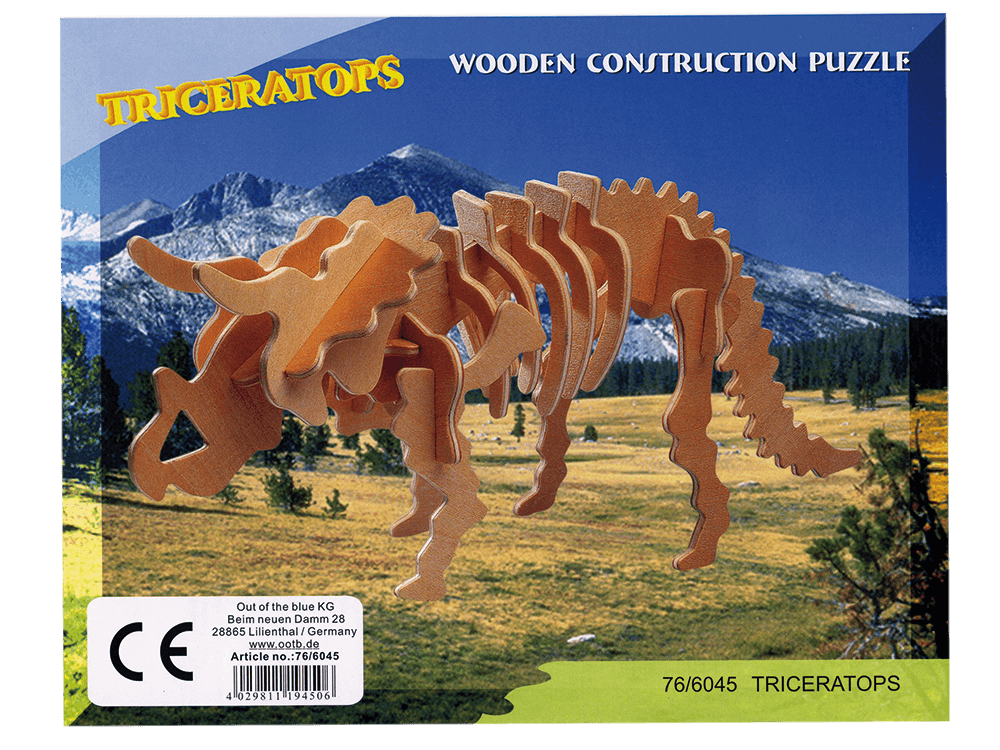 Natural Wooden 3D Puzzle, Dinosaur Skeleton I,