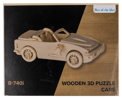 Natural Wooden 3D Puzzle, Cars,