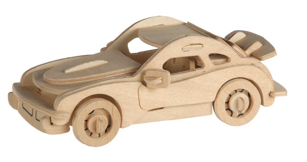 Natural Wooden 3D Puzzle, Cars,