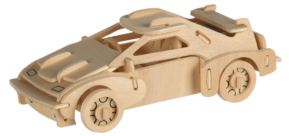Natural Wooden 3D Puzzle, Cars,