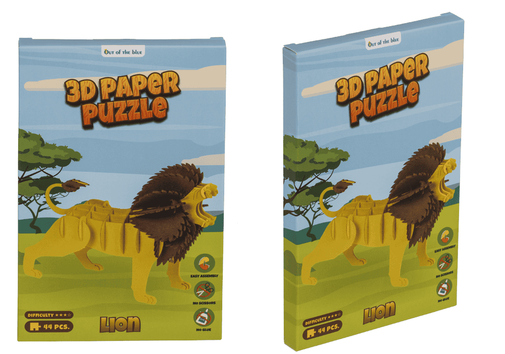 Puzzle de papel 3D, animales salvajes