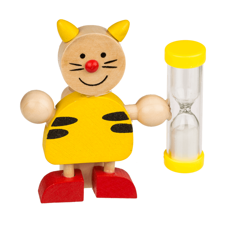 Wooden Toothbrush Holder, Animals with Hourglass,