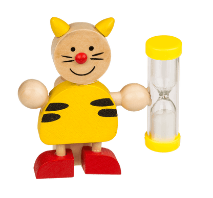 Wooden Toothbrush Holder, Animals with Hourglass,