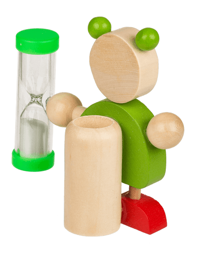 Wooden Toothbrush Holder, Animals with Hourglass,