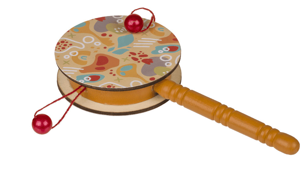 Wooden Percussion Drum, 16 x 7,5 cm,